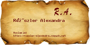 Röszler Alexandra névjegykártya